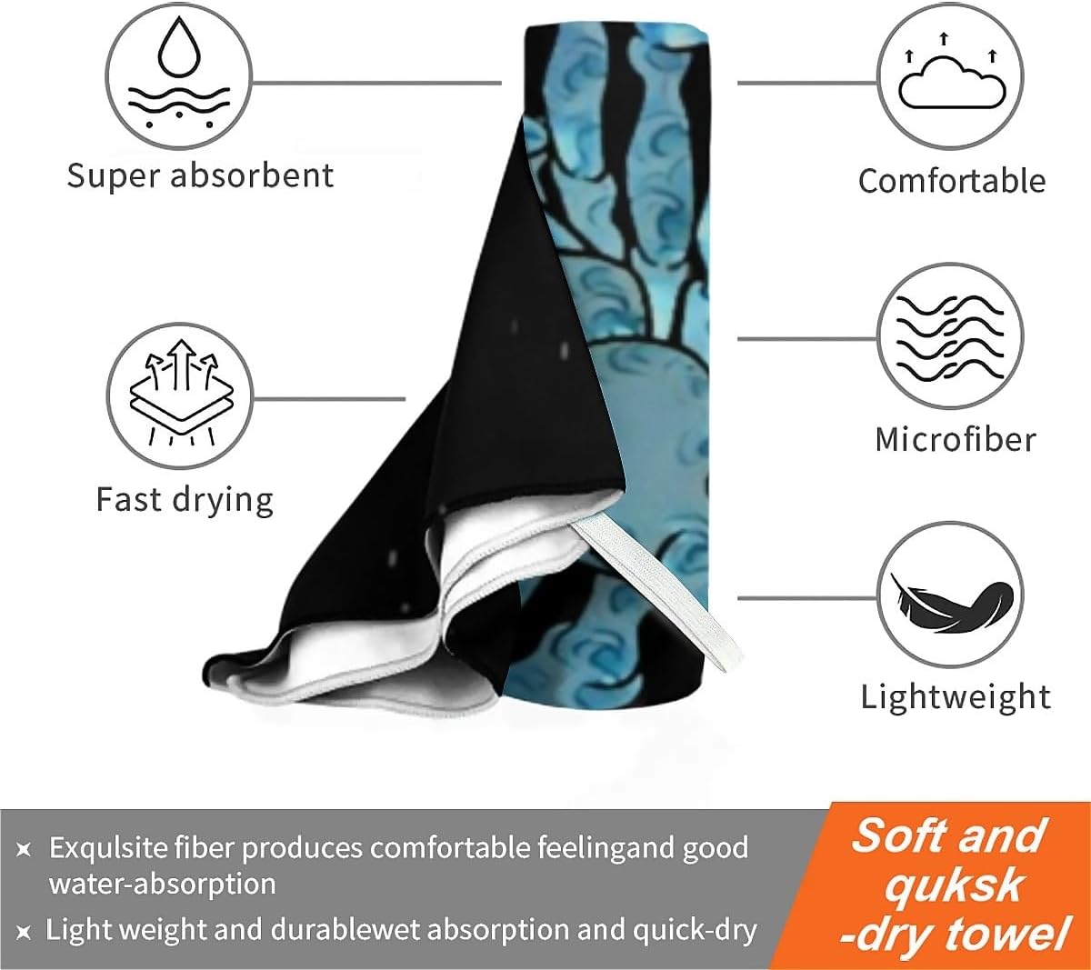 Scorpion Fluffy Oversized Beach Towel 32x64 Inch