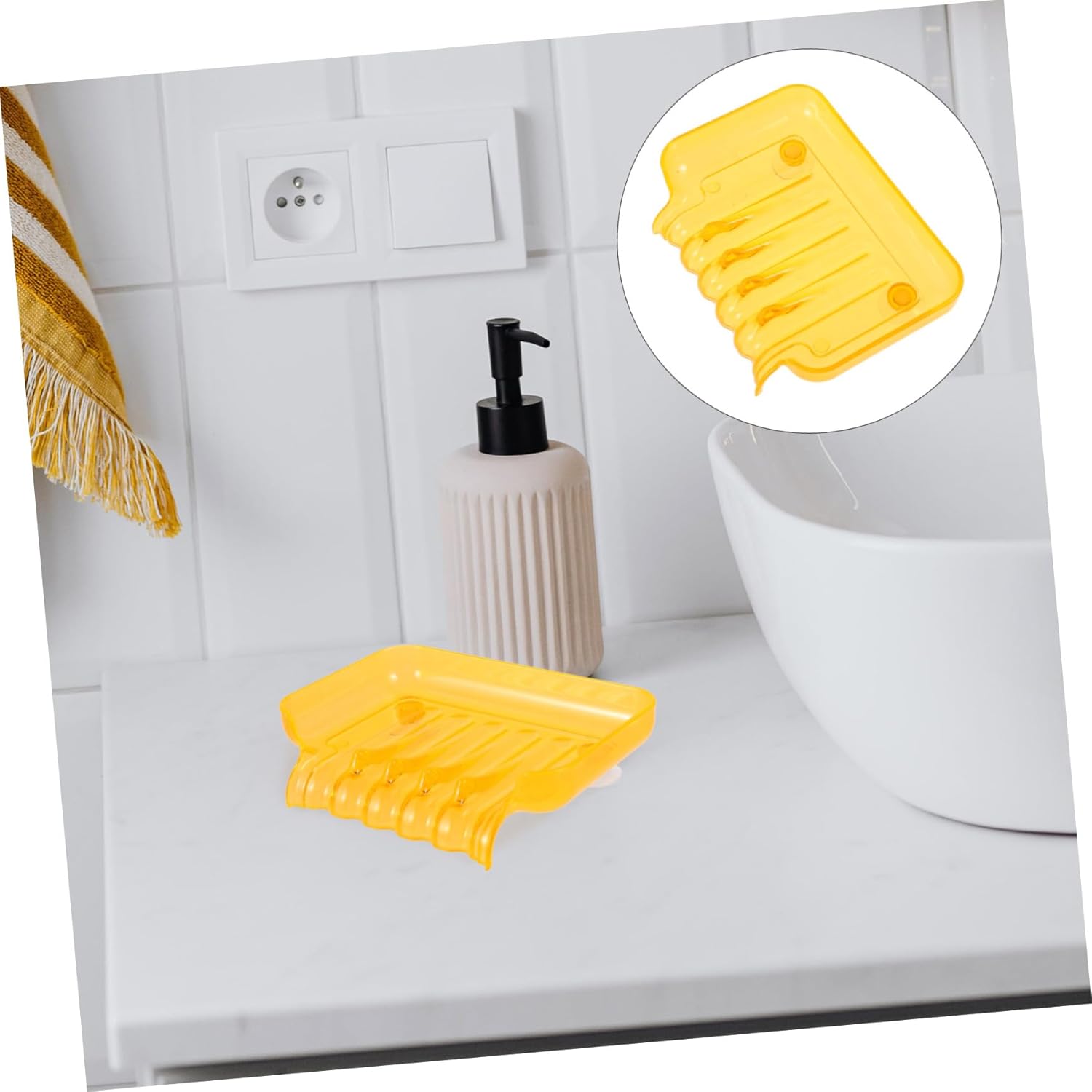 Space-Saving Soap Dish with Suction Cups for Bathroom