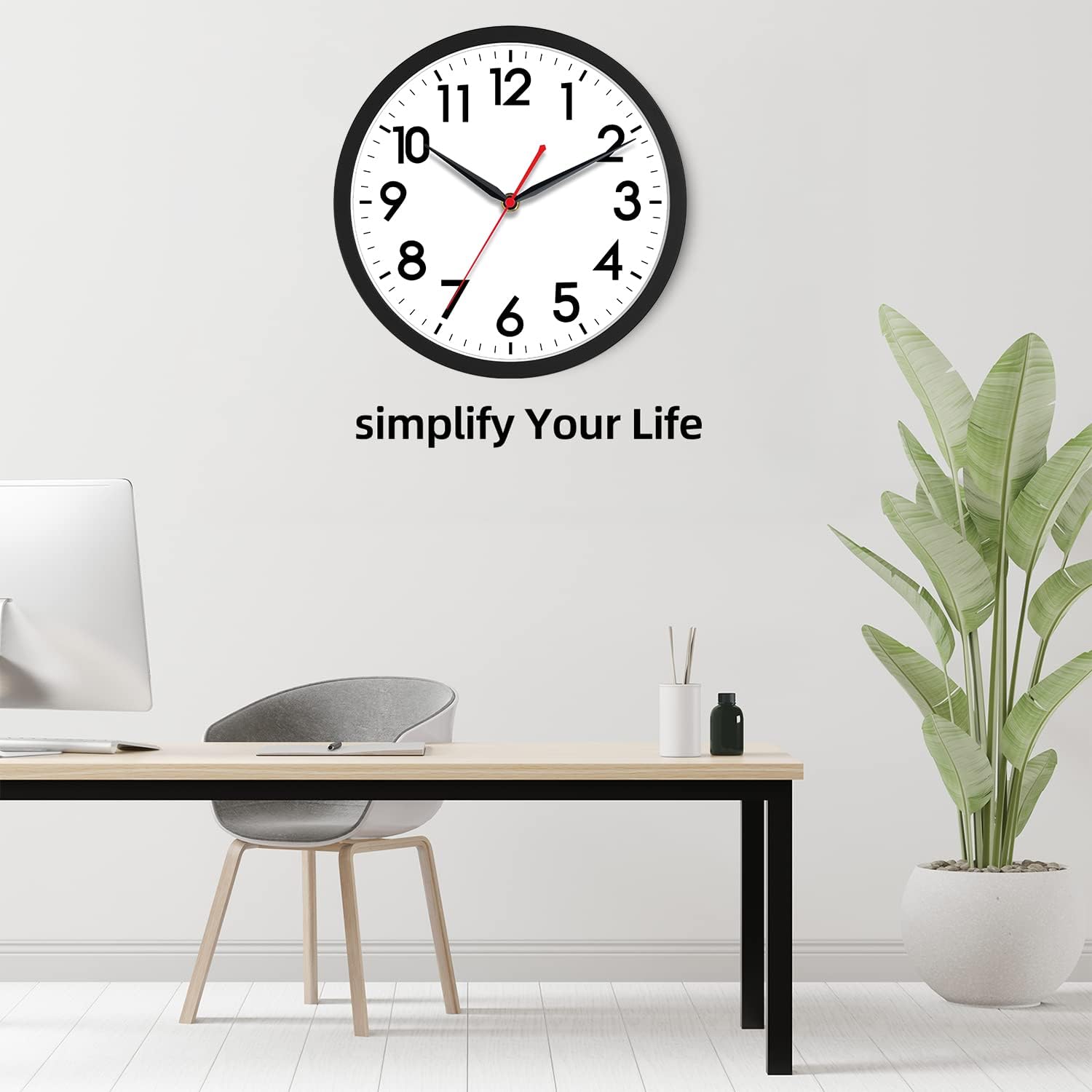 AKCISOT Wall Clock 10 Inch Silent Non-Ticking Modern Design Clock