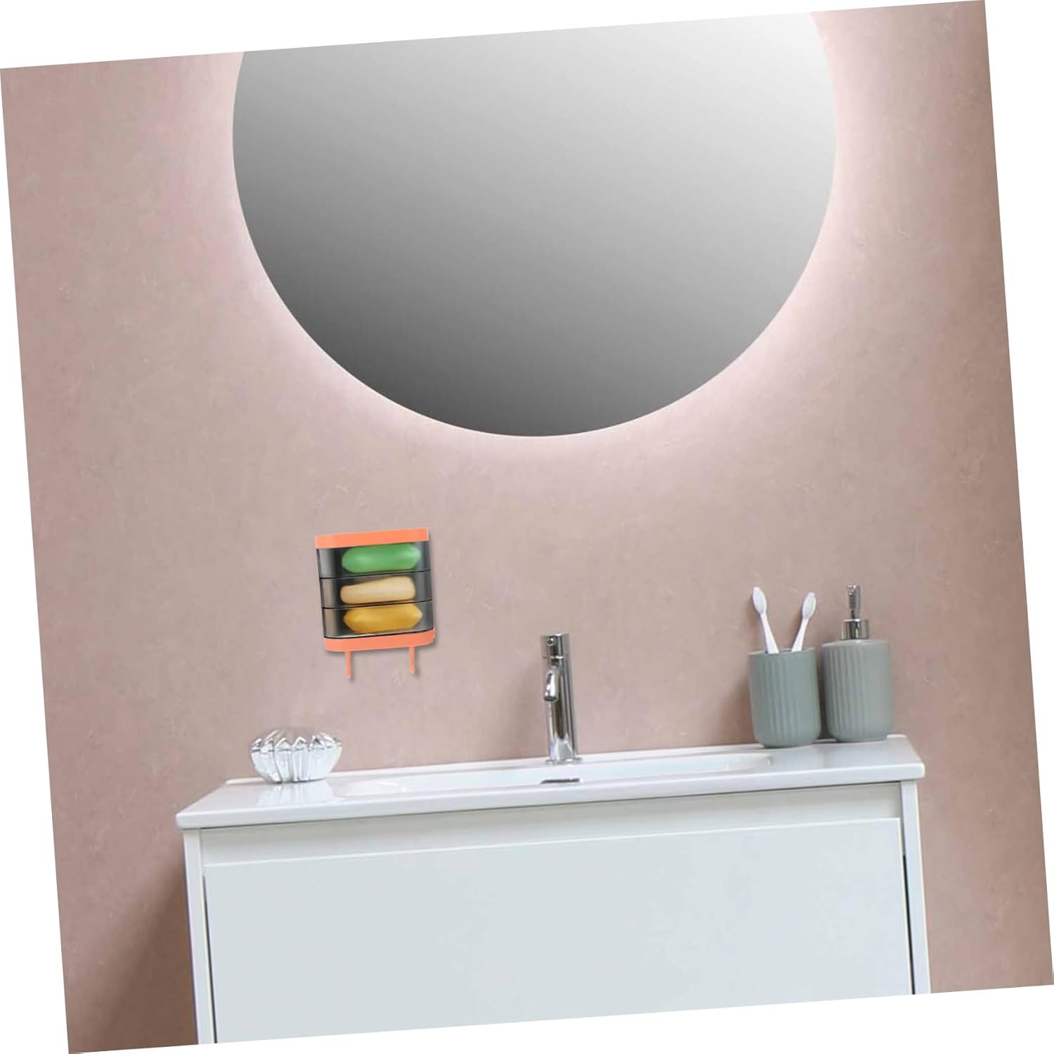 SOLUSTRE Rotating Plastic Soap Dish Wall Mount