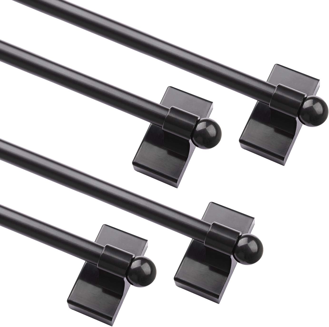 WLRocaille Adjustable Magnetic Rods 4 Pack Black