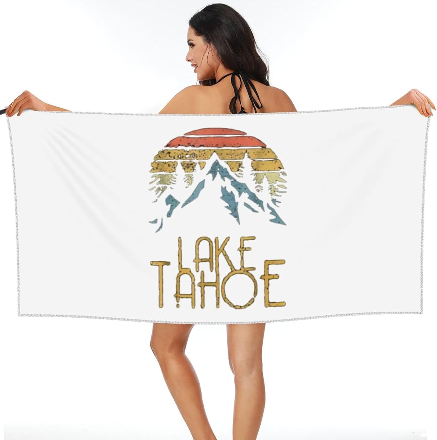 Lake Tahoe Beach Towel Quick Dry Light Large 275x55 with Travel Bag