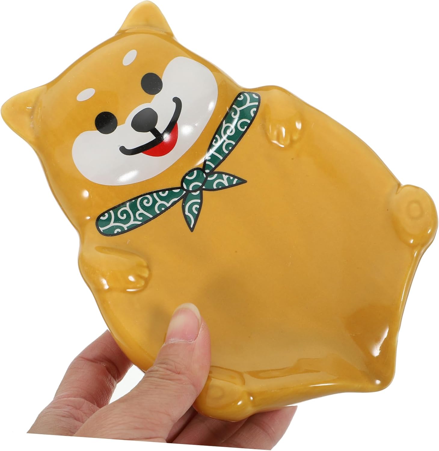Amosfun Self Draining Dog Shape Ceramic Soap Holder