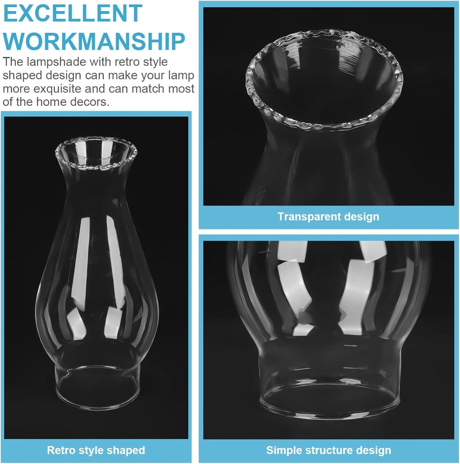 DECHOUS Oil Lamp Glass Shade Cover