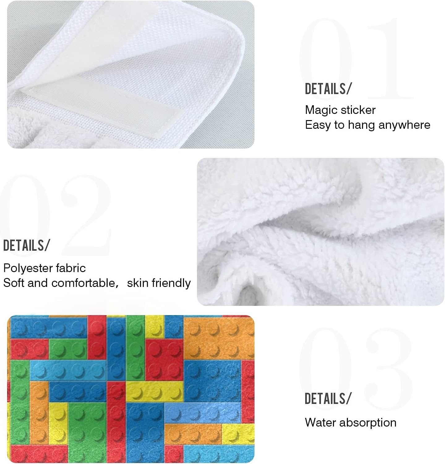Kcldeci Ultra Soft Hand Towels - 2 Pack Machine Washable Quick Drying