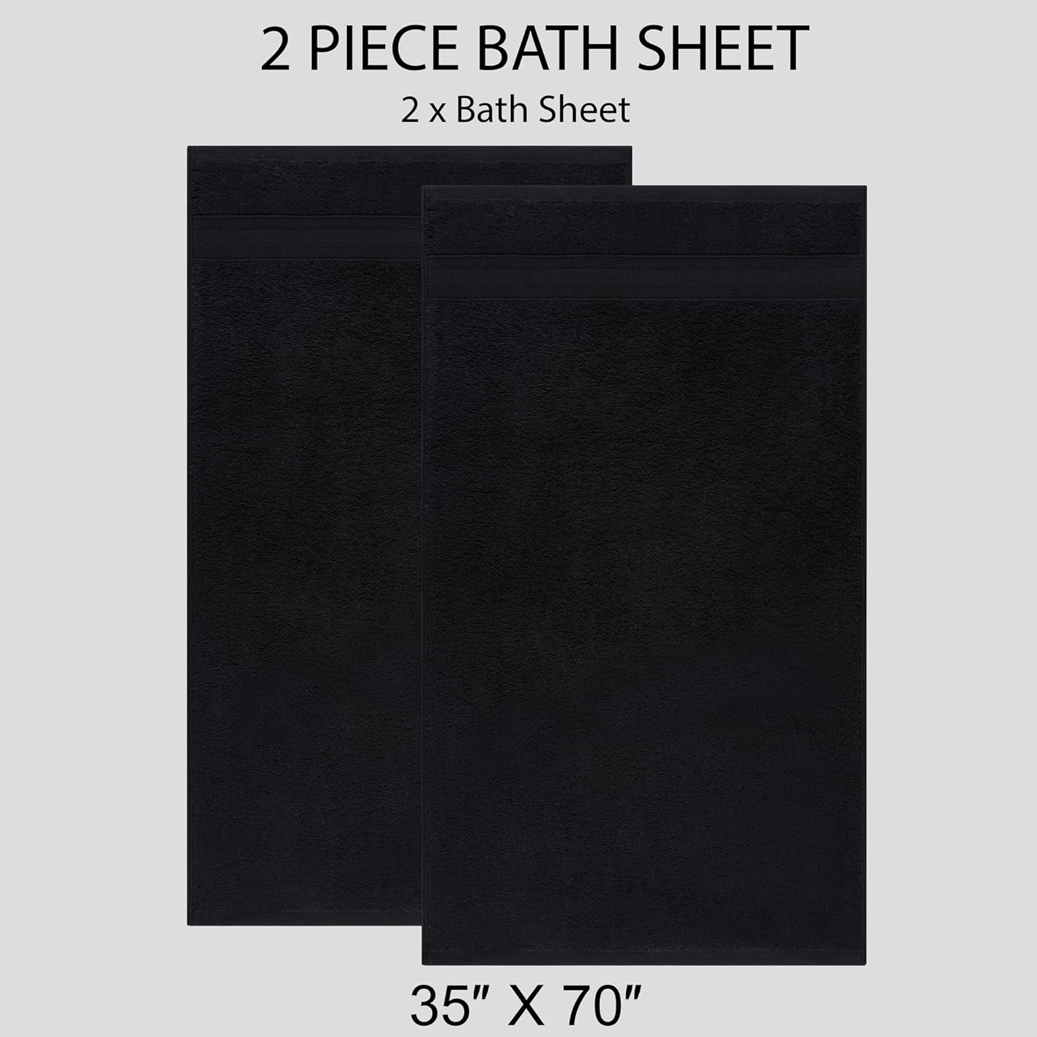 All Design Towels Quick-Dry Jumbo Bath Sheet Set of 2 1