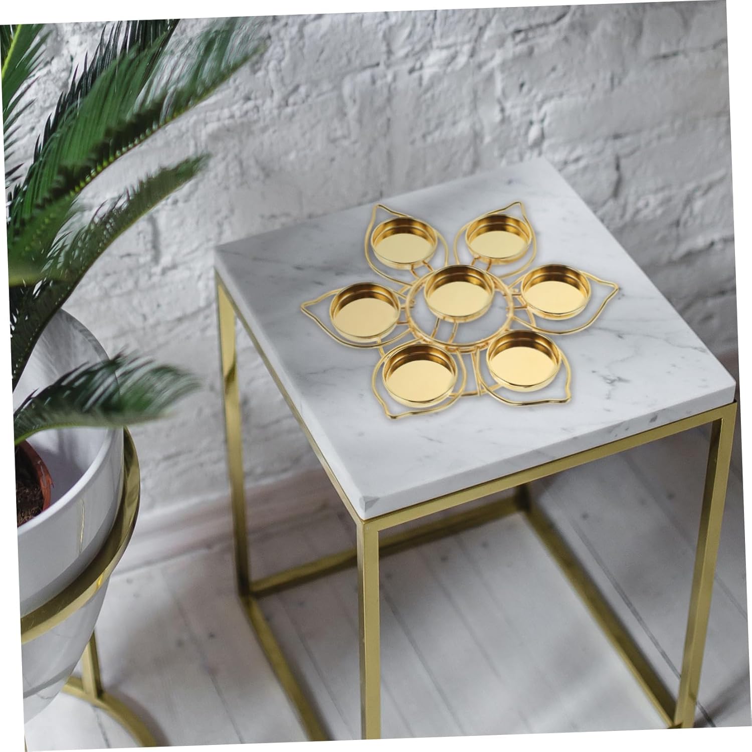 PRETYZOOM 7-Light Lotus Ghee Lamp Holder Decorative