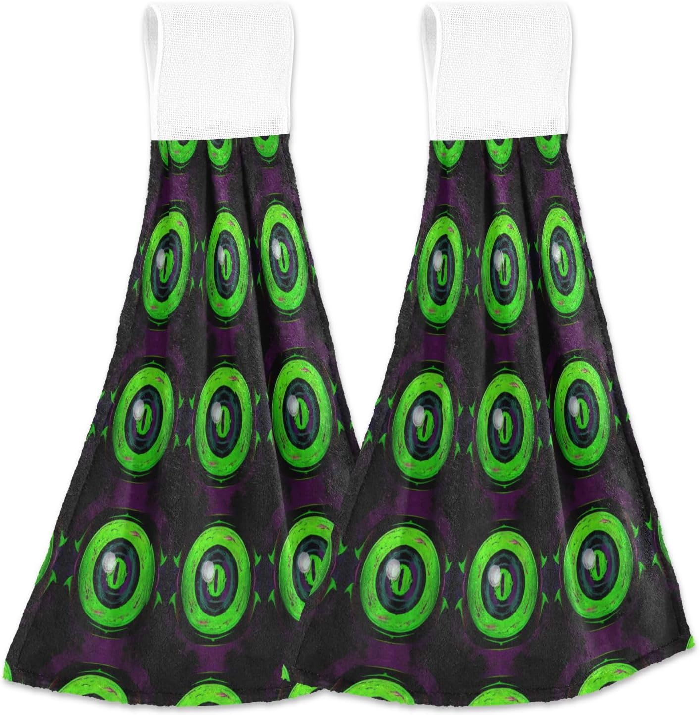RPLIFE Psychedelic Green Eyes Towel Set of 2