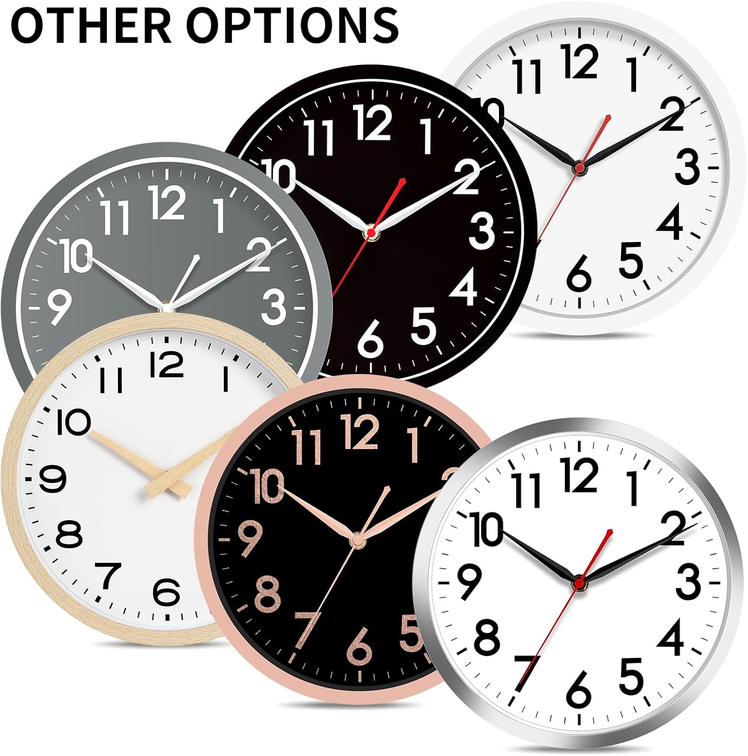 AKCISOT Wall Clock 10 Inch Silent Non-Ticking Modern Design Clock