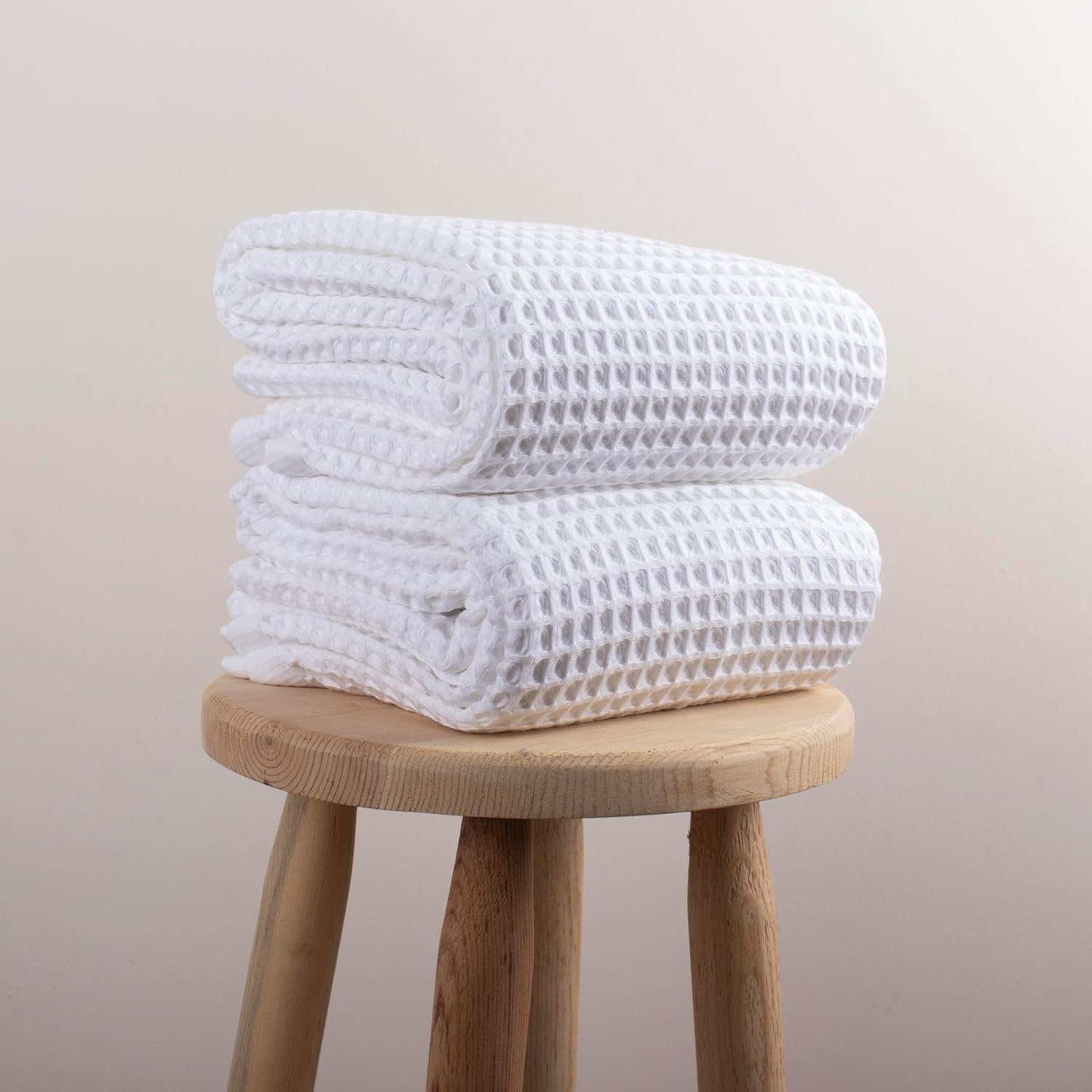 Pskl Turkish Cotton Waffle Bath Towel Set of 2