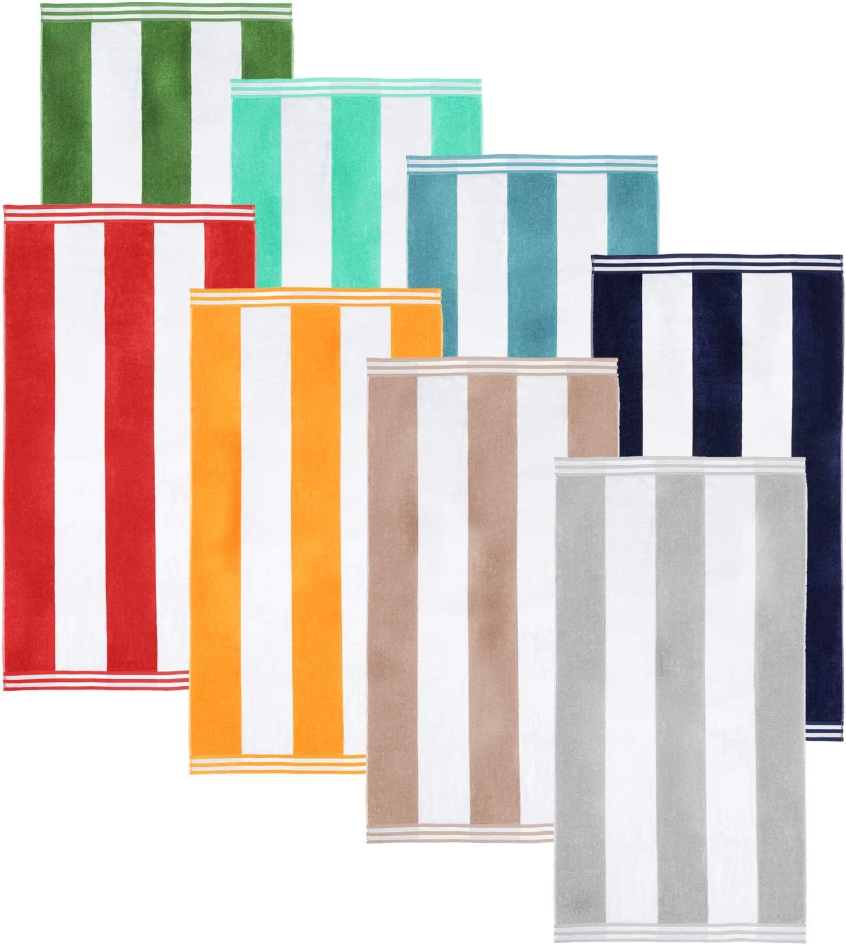 Superior Cotton Striped Beach Towels Set of 6