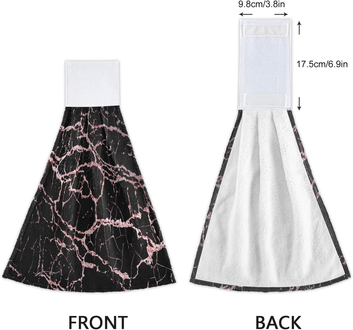 Kcldeci Rose Gold Marble Hand Towels 2 Piece Set