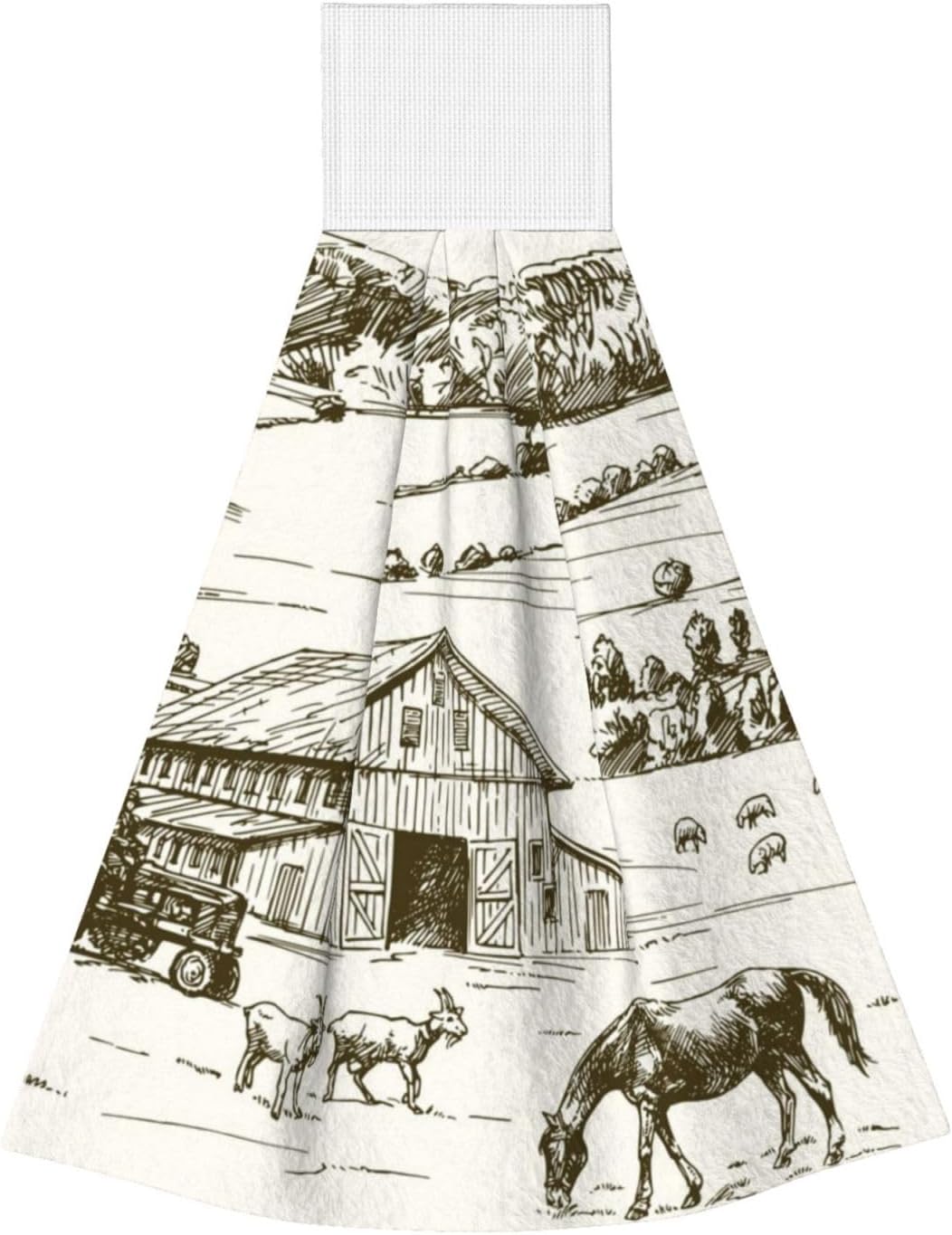 Farm Animals Print Coral Velvet Hand Towels Absorbent Durable