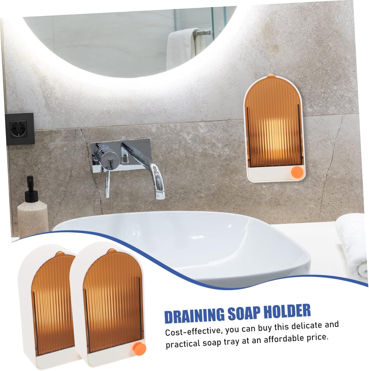 LIFKOME Wall Mounted Soap Storage Boxes 2 Sets