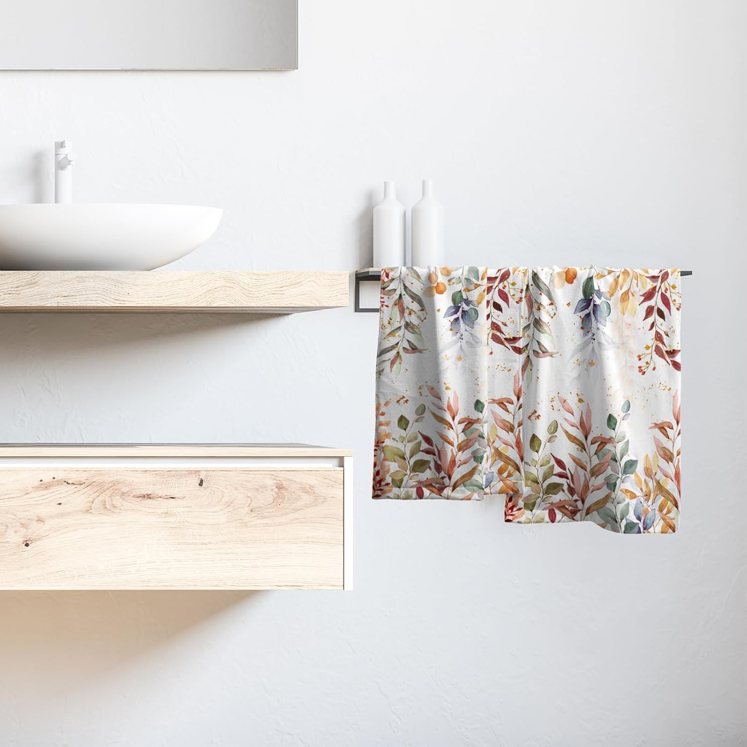 Imiss Colorful Leaf Botanical Towel Set of 2