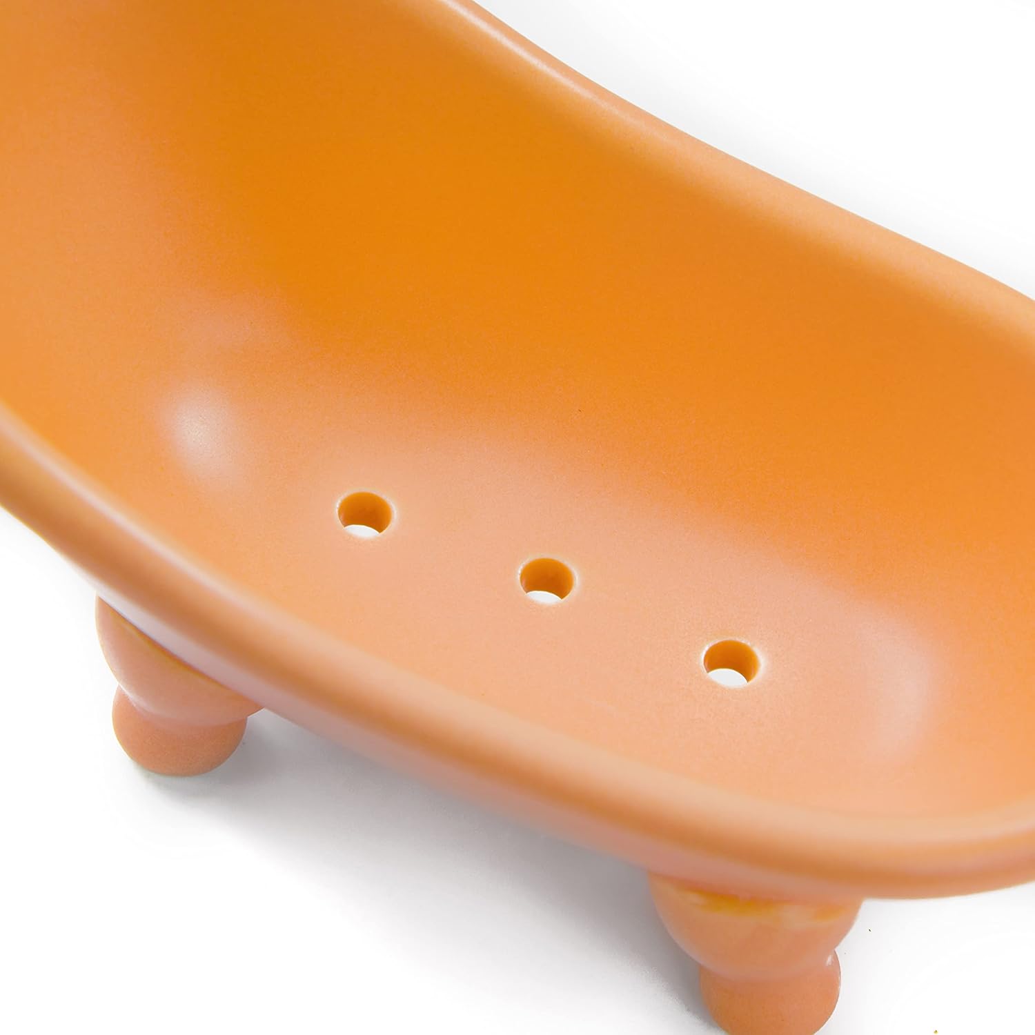 Colorful Ceramic Mini Clawfoot Soap Dish Orange
