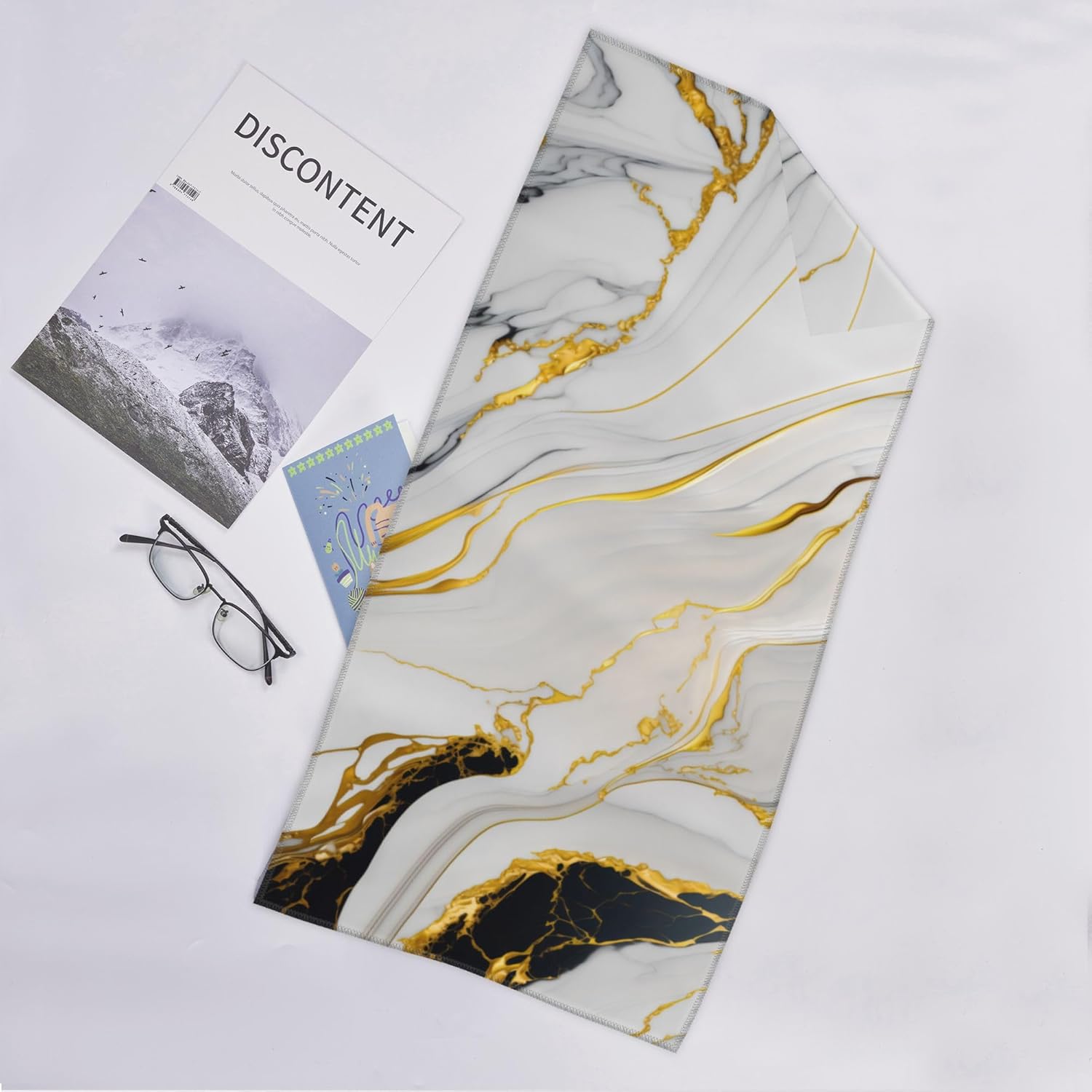 Bapcoku White Marble Hand Towels Set of 2