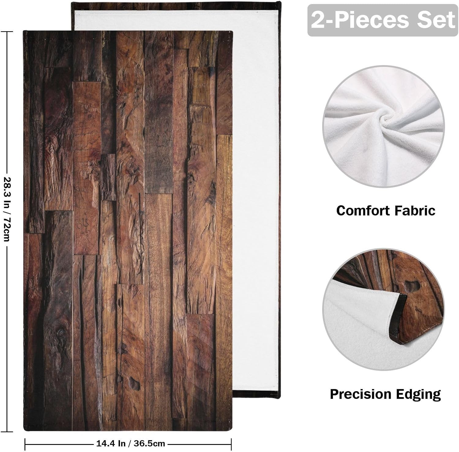 VIGGINER Dark Wood Hand Towels Set of 2 1