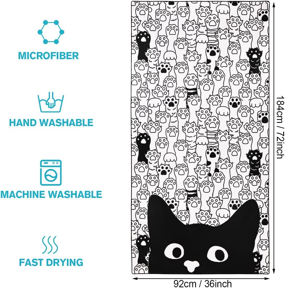 Cute Cat Paw Beach Towel for Adults and Kids 1