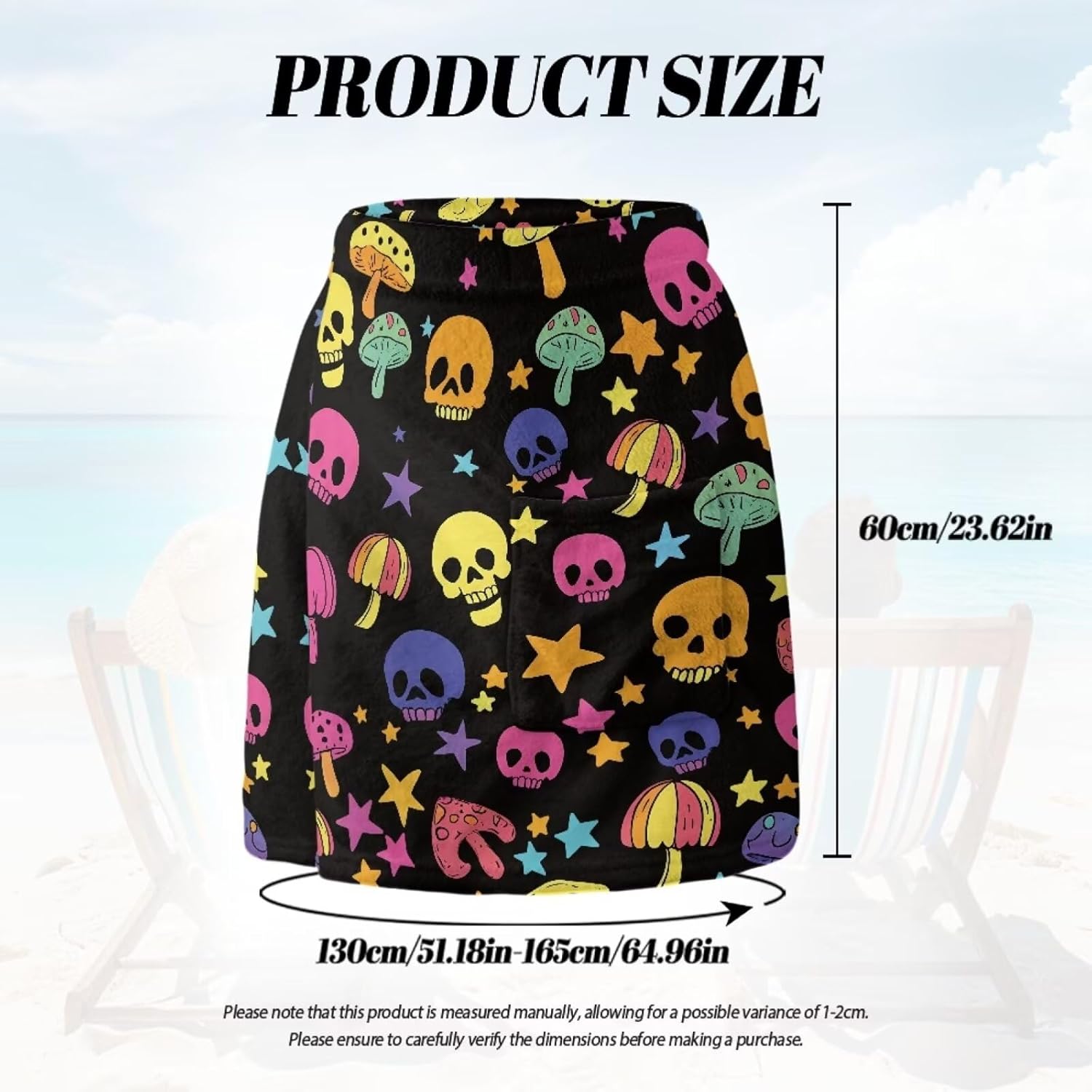 KUIFORTI Halloween Towel Wrap with Hook and Loop