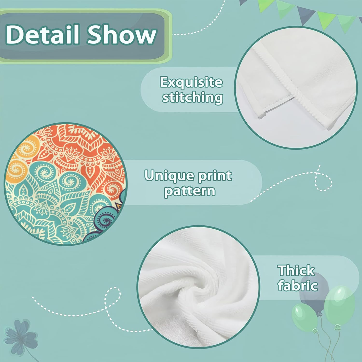 Snowmolle 2 Pack Vintage Mandala Hand Towels
