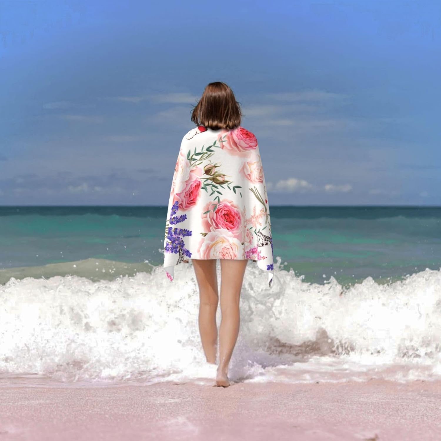 Ti Caldi Lavender Floral Beach Towel