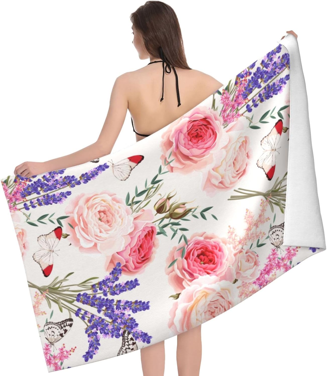 Ti Caldi Lavender Floral Beach Towel