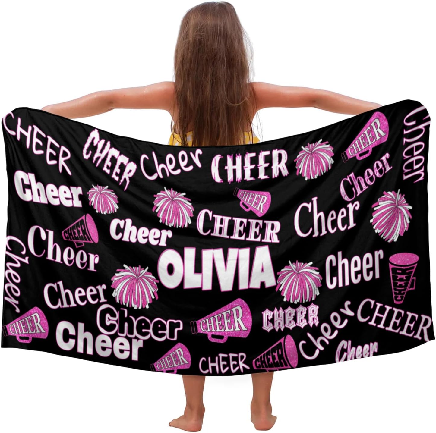 Custom Girls Bath Towel with Name - 30x60 Inch