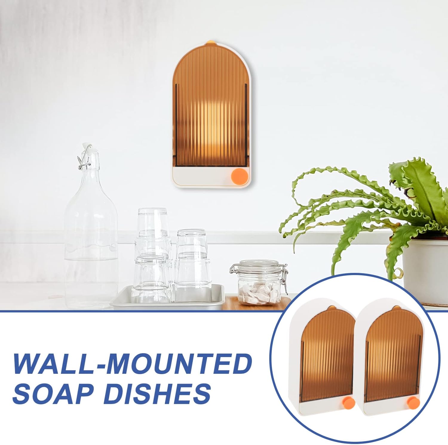 Zerodeko 2 Sets Wall Mounted Soap Dish Adhesive Holder 1