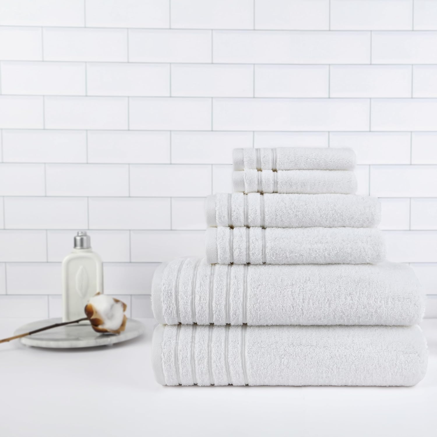 BW Luxe Home 6-Piece Turkish Cotton Towel Set