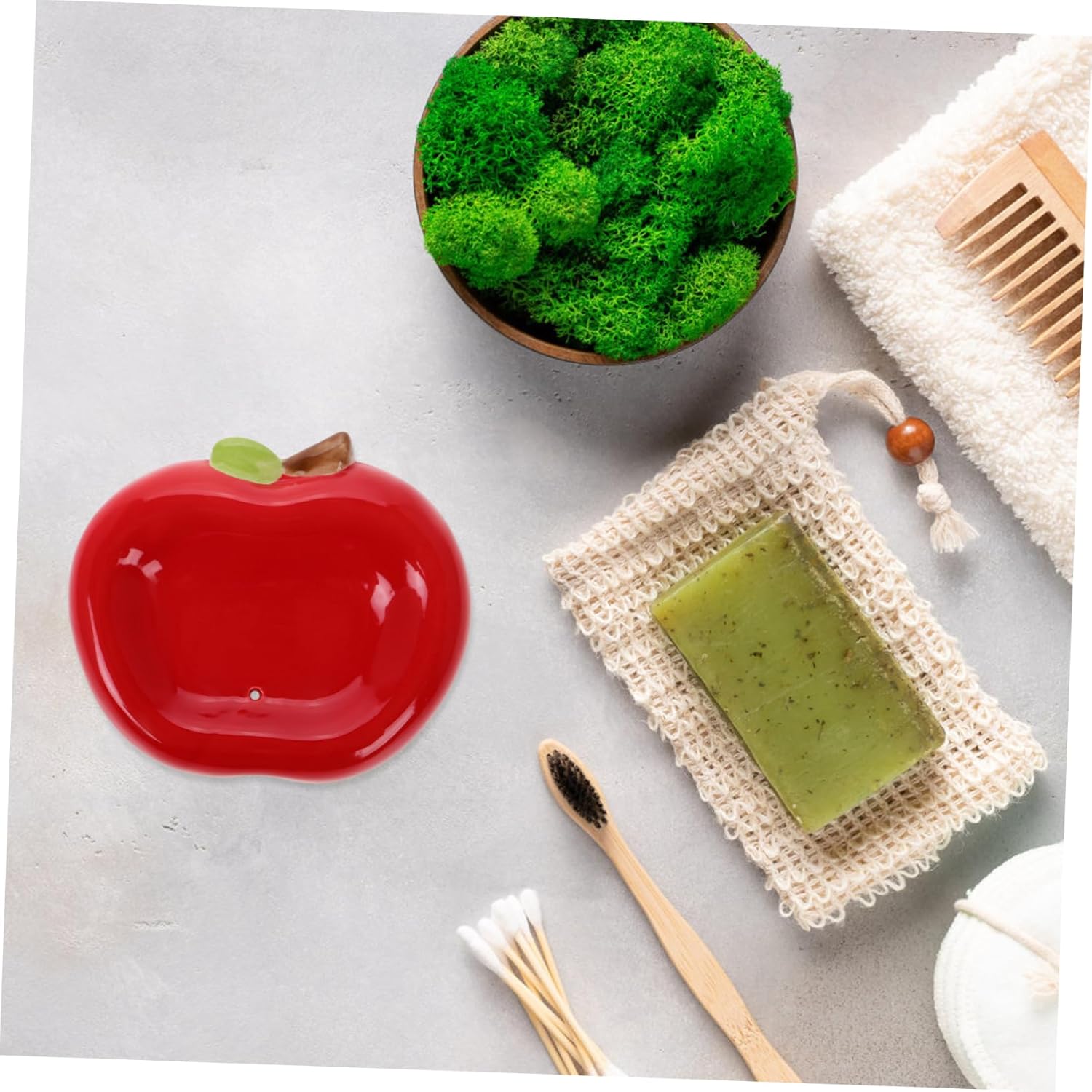 LIFKICH Apple Shaped Ceramic Soap Holder 1