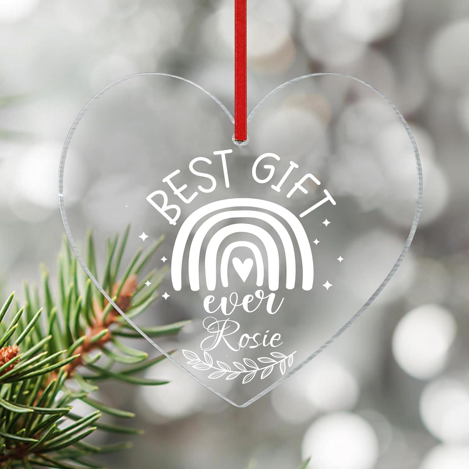 Jasilon First Christmas Baby Ornament - Personalized Acrylic Gift for New Parents
