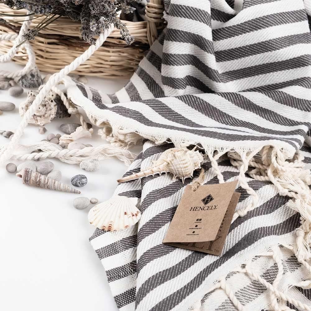 Hencely Striped Turkish Beach Towel 37x71 100 Cotton
