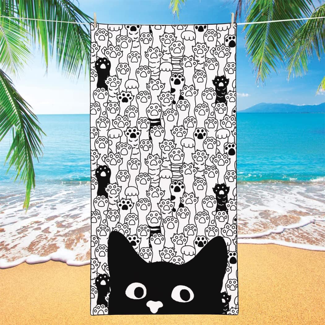 Cute Cat Paw Beach Towel for Adults and Kids 1