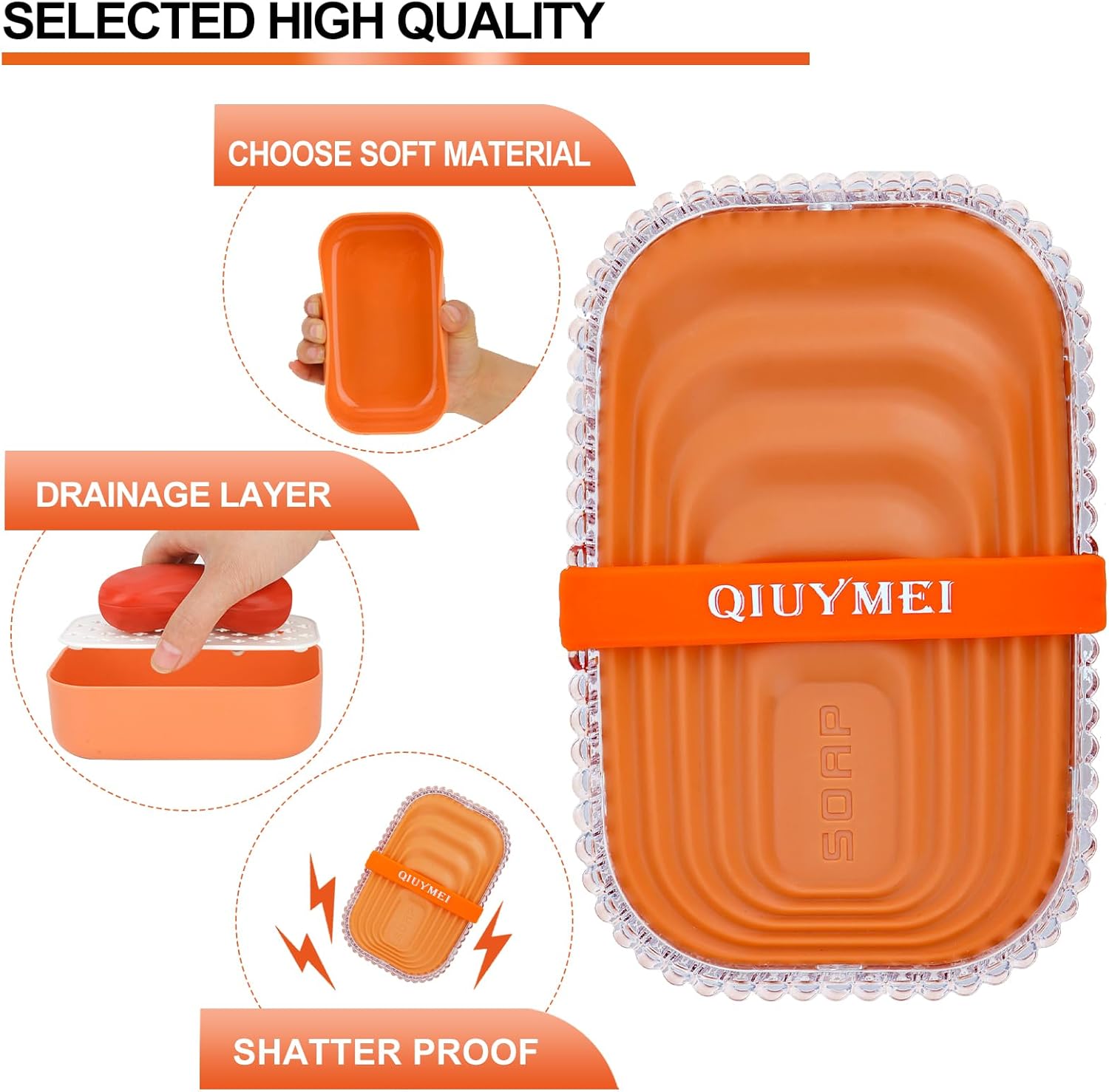 QIUYMEI Soap Holder - Leak Proof Travel Soap Container with Lid