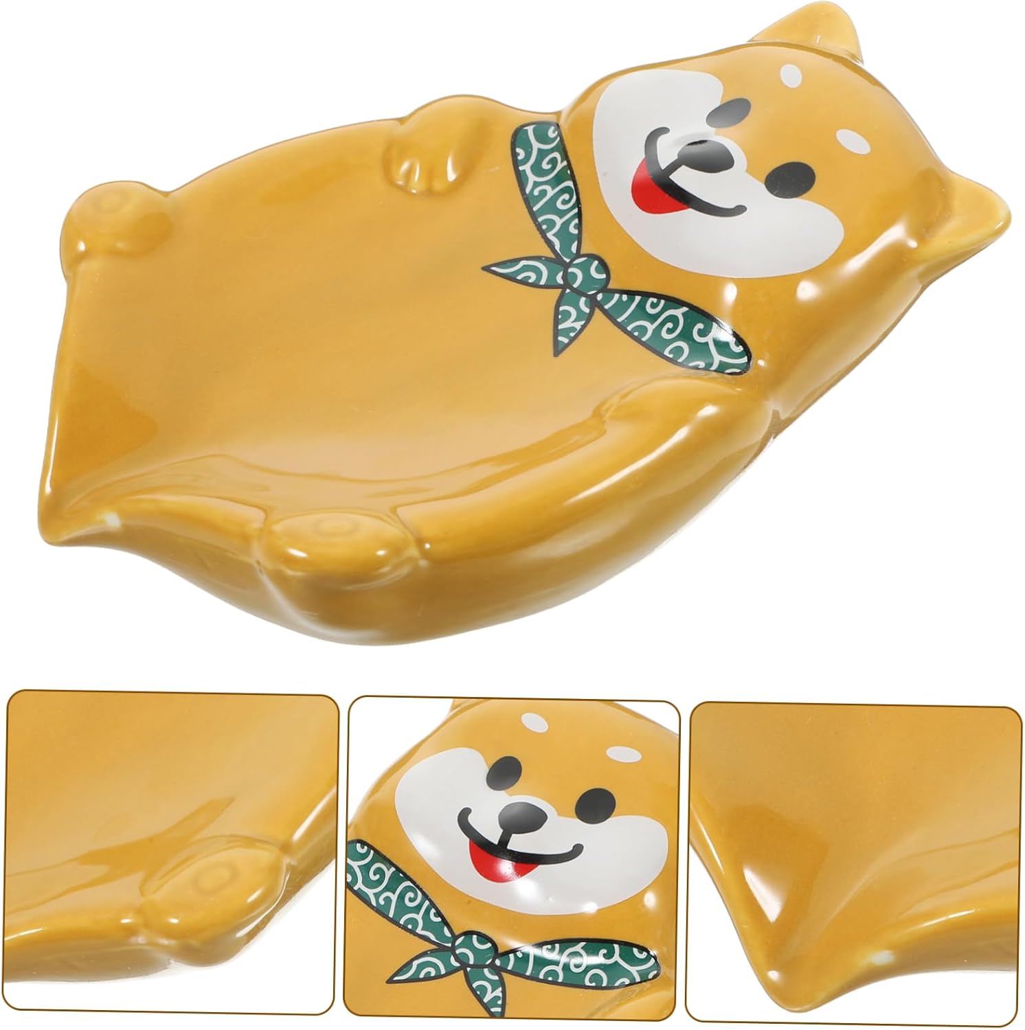 BUGUUYO Dog Shape Soap Holder Ceramic Bathroom Kitchen Organizer