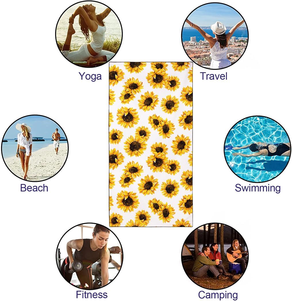 Rstick Sunflower Beach Towel 36x72 Quick Dry Sand-Free 1