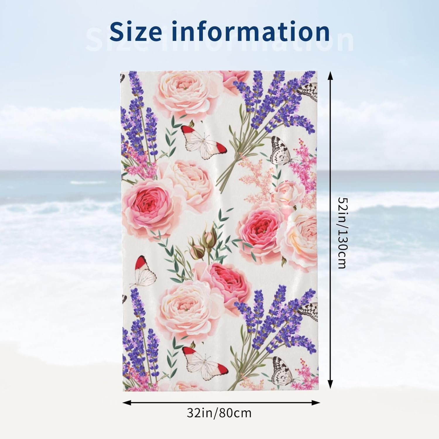Ti Caldi Lavender Floral Beach Towel