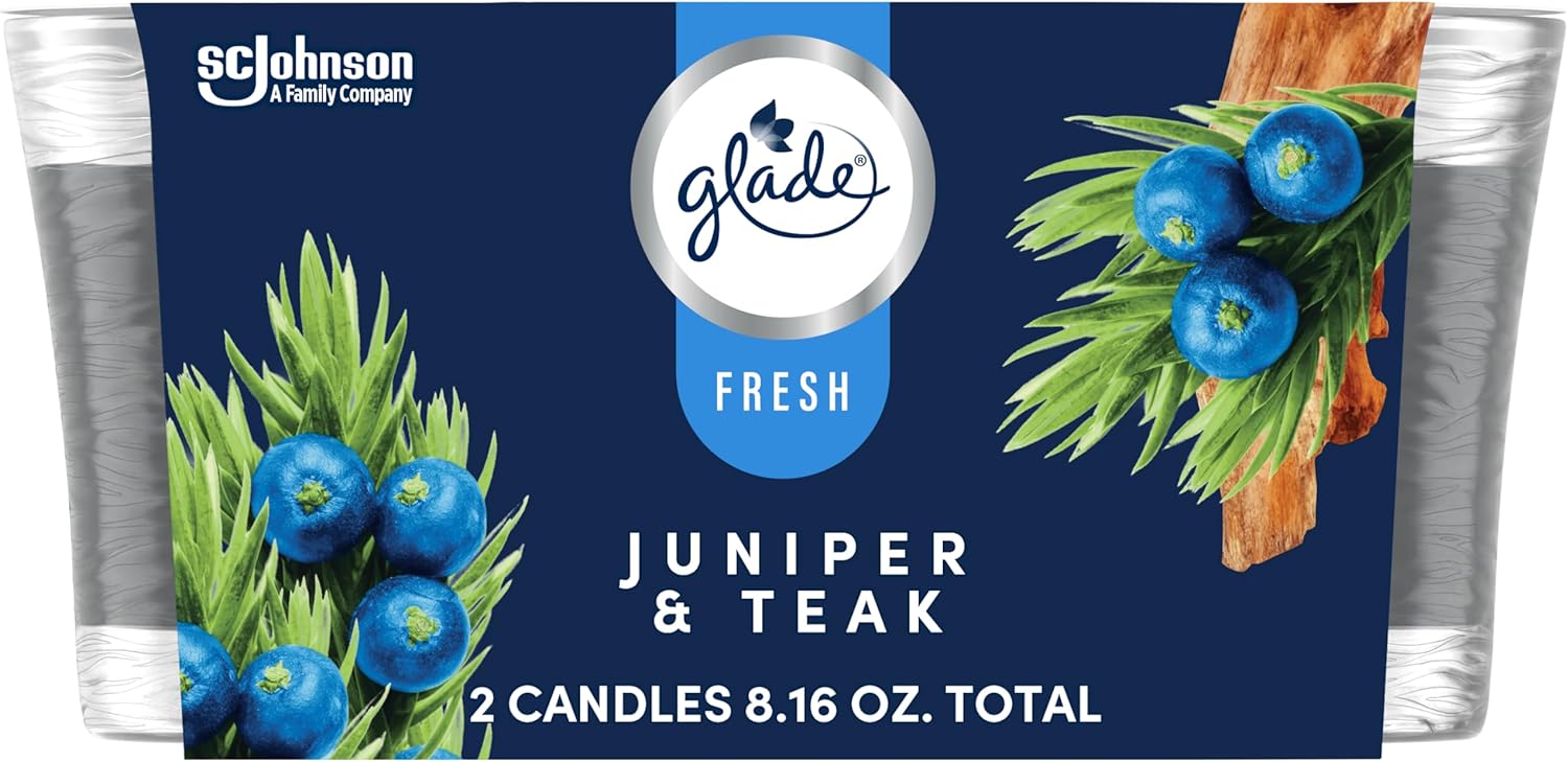 Glade Juniper Teak Jar Candle 2 Count