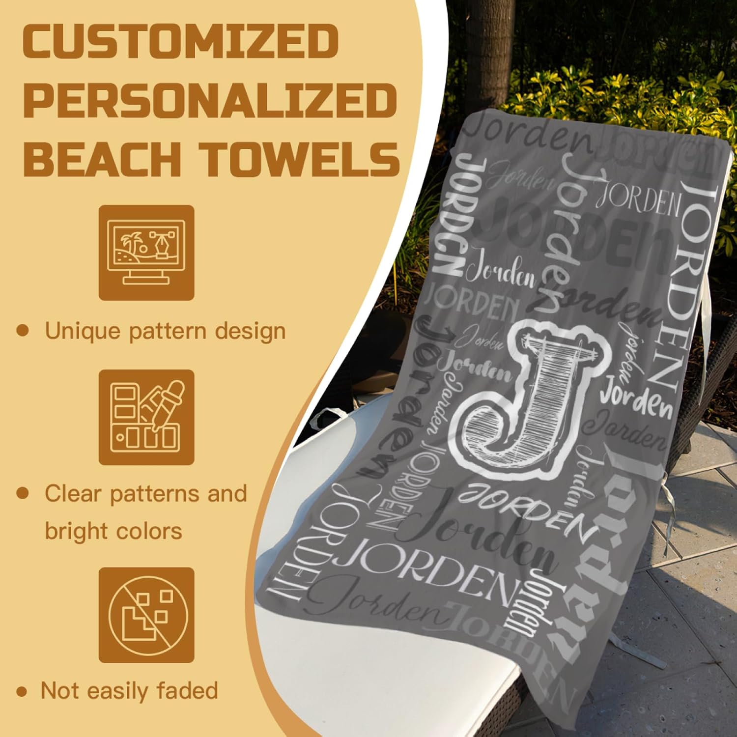 Custom Beach Towels with Names Personalized for Adults