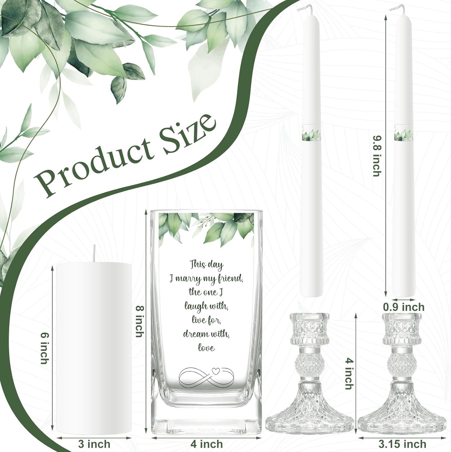 FoldTier Unity Wedding Candles with Holder Set