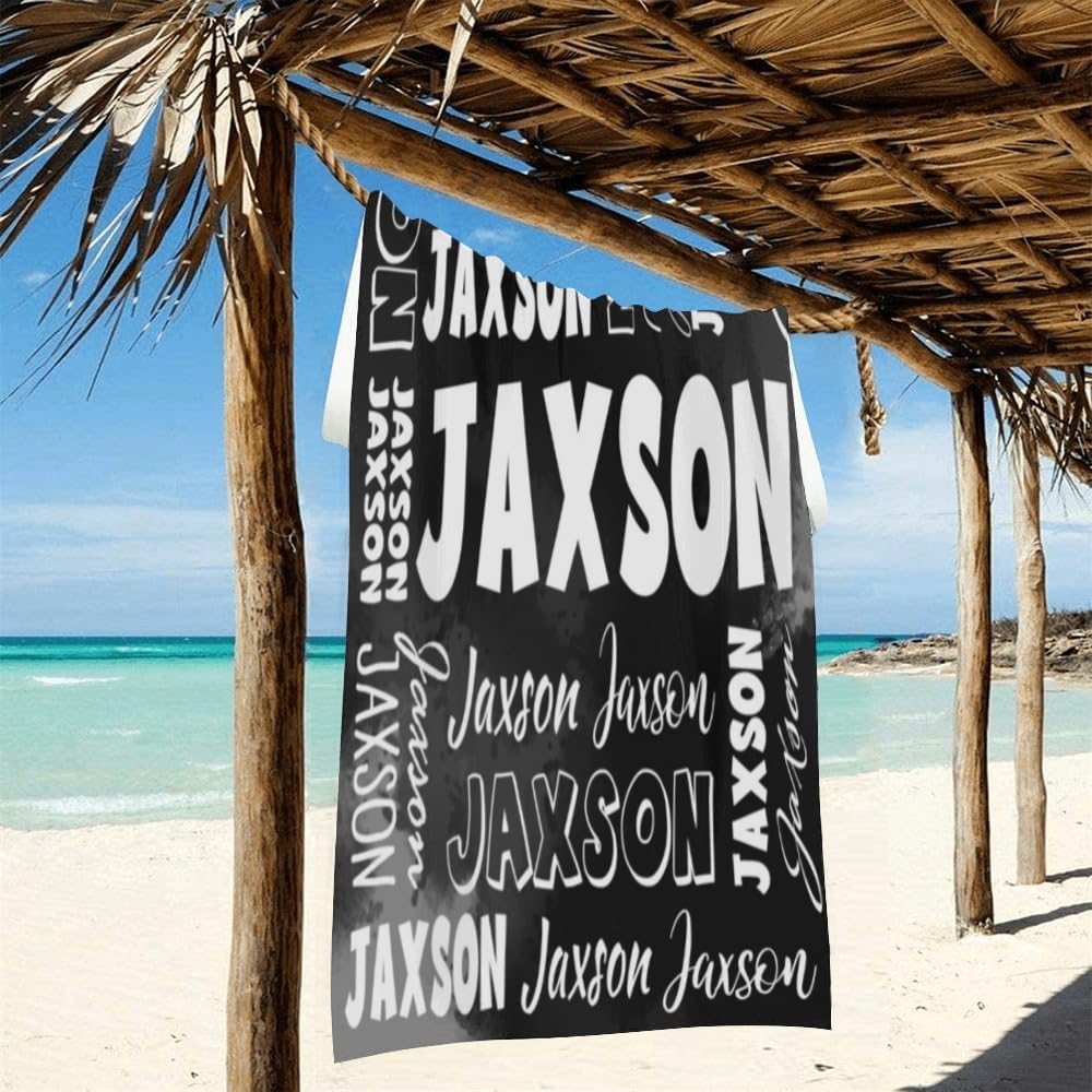 Dr TOUGH Custom Beach Towels with Names for Adults Kids