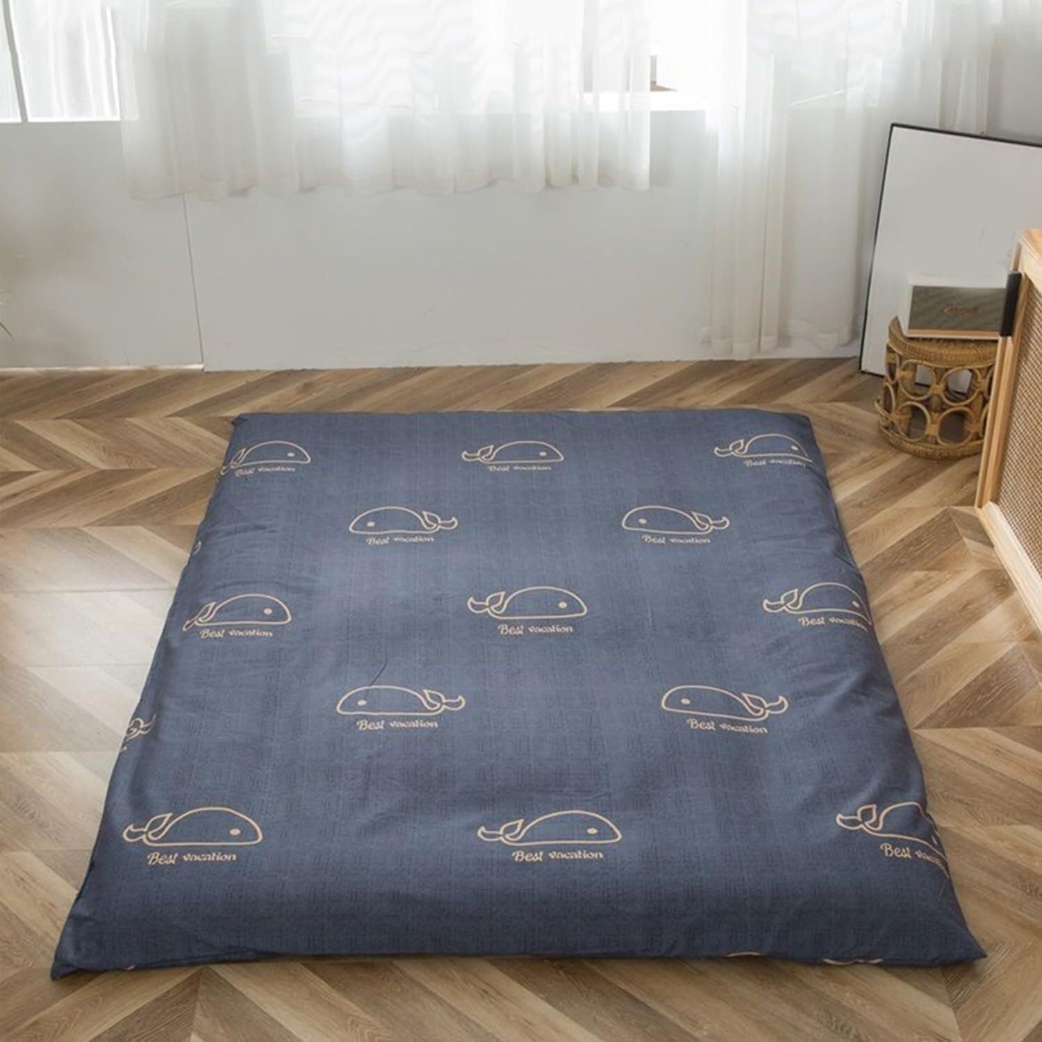 Pure Cotton Futon Mattress Cover with Double Zipper