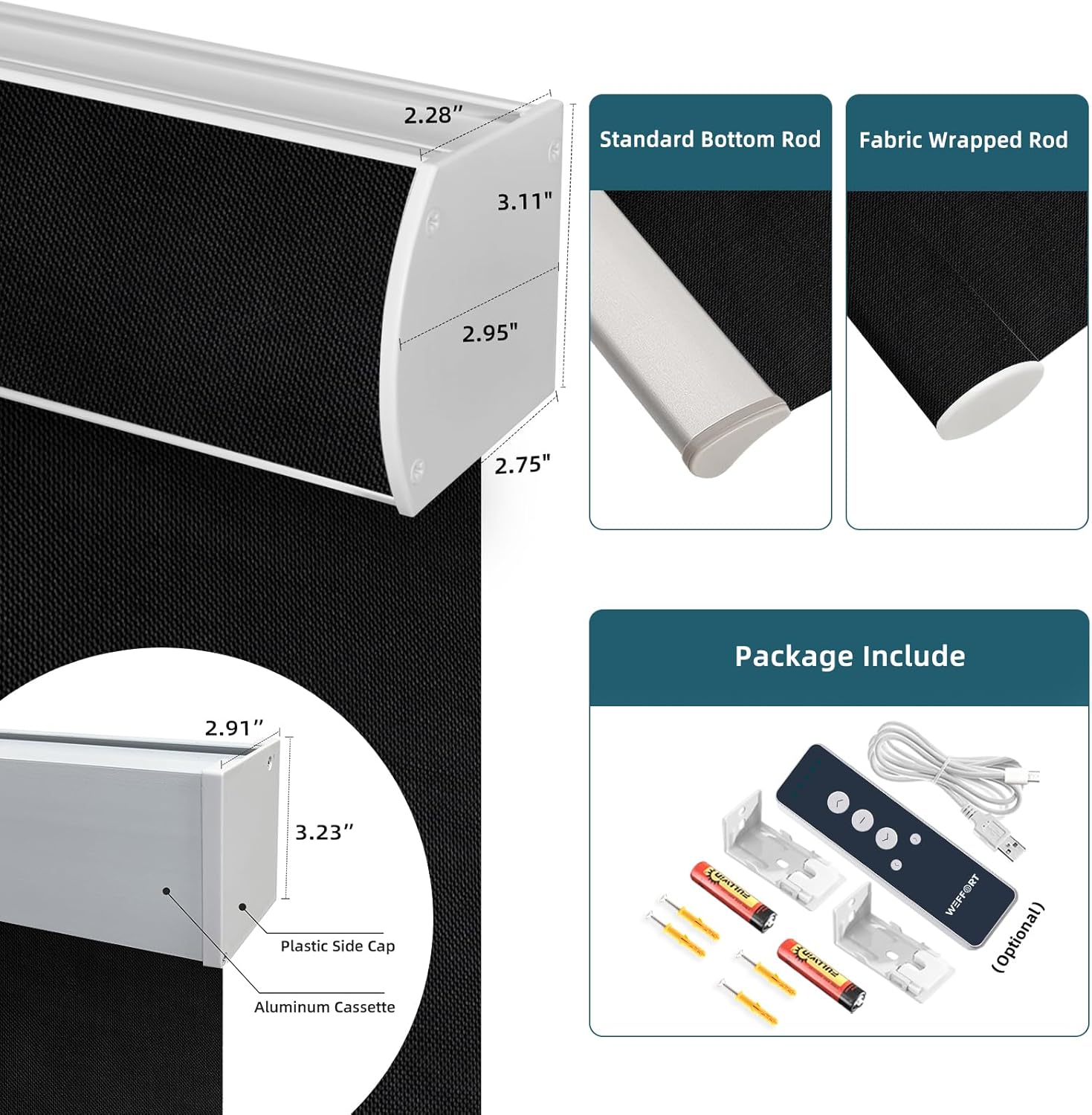 Weffort 5 Openness Smart Blinds with Alexa Compatibility