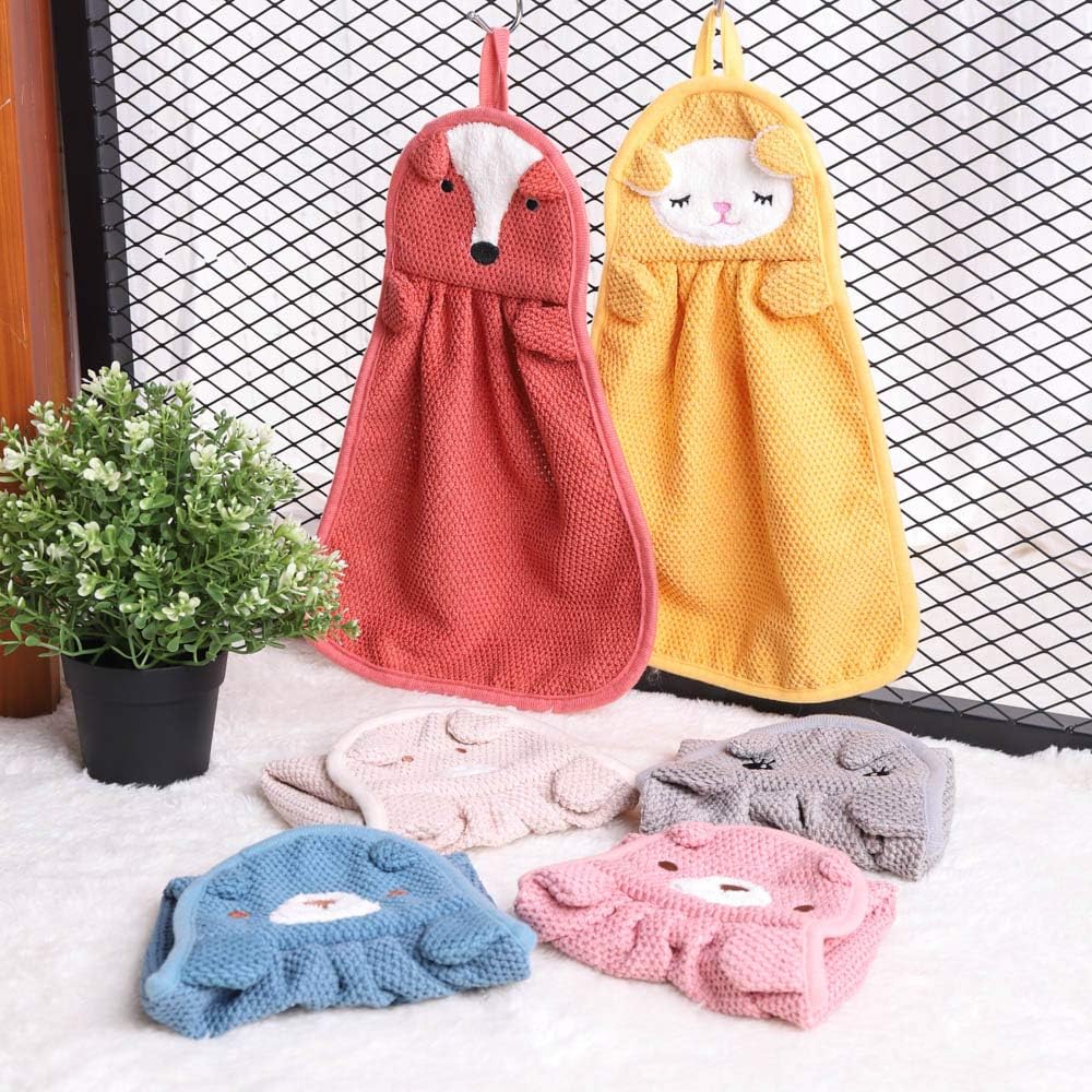 BATTILO HOME 6 Pack Cute Animal Hand Towels for Kids 1