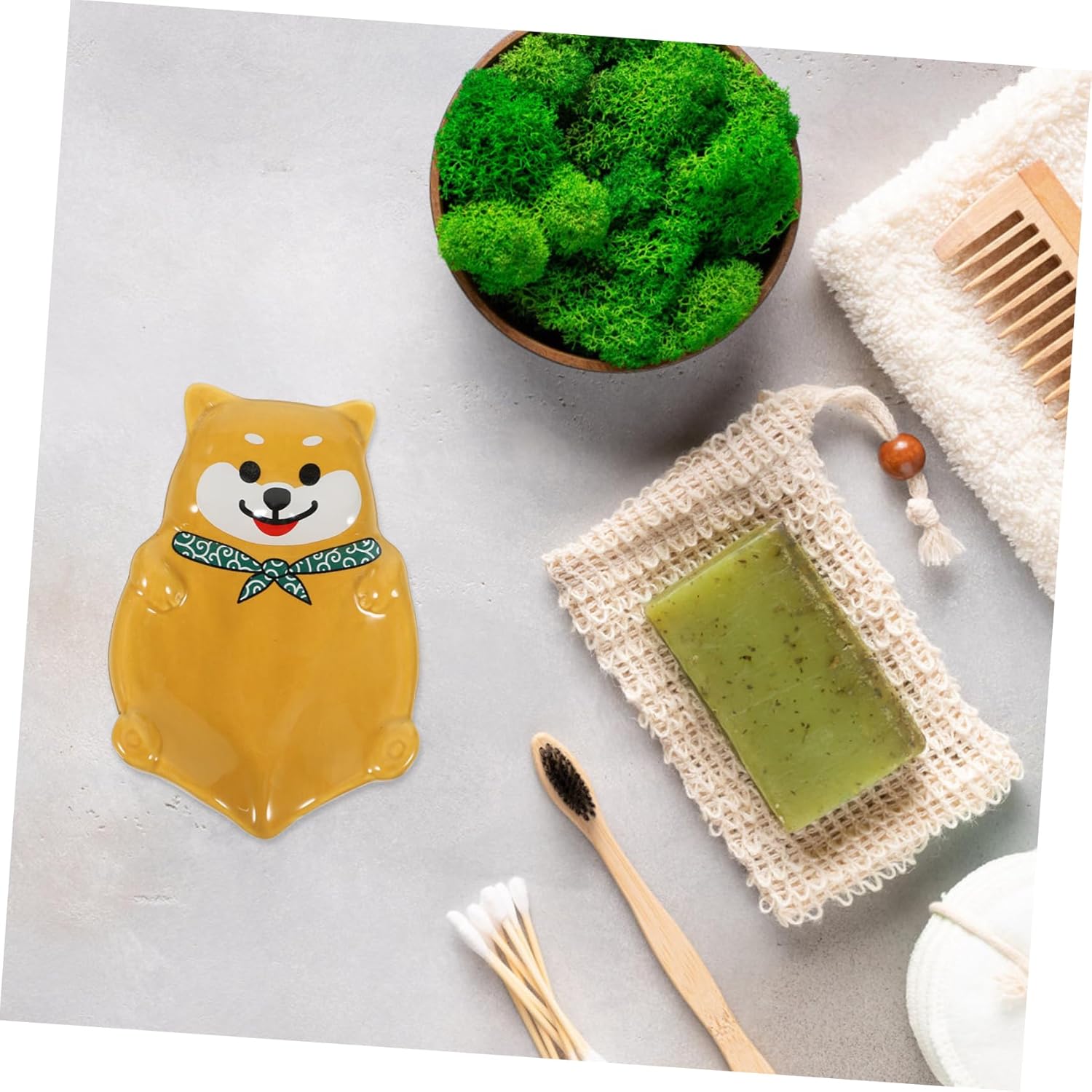 GLEAVI Adorable Dog Ceramic Soap Dish Holder