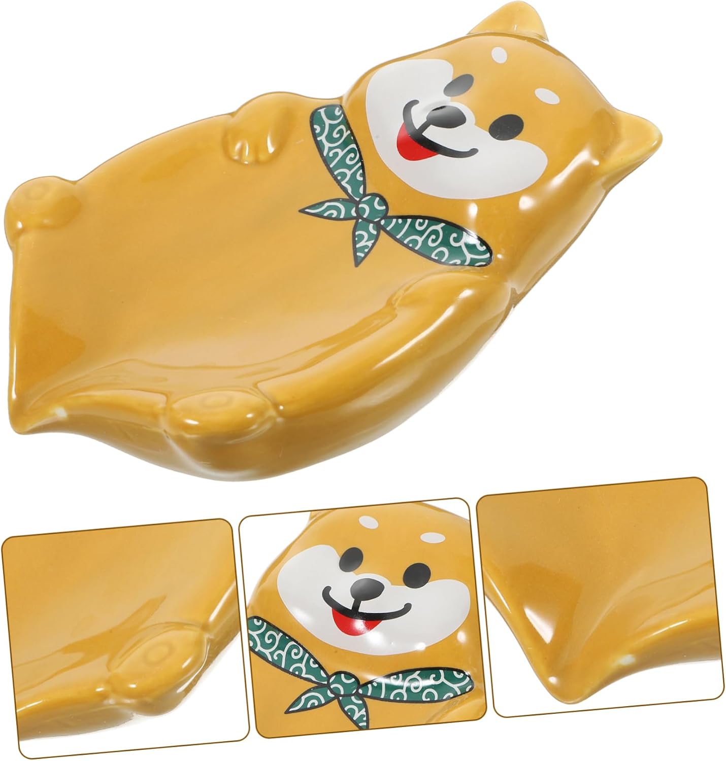 Ceramic Dog Soap Dish Holder with Drainage