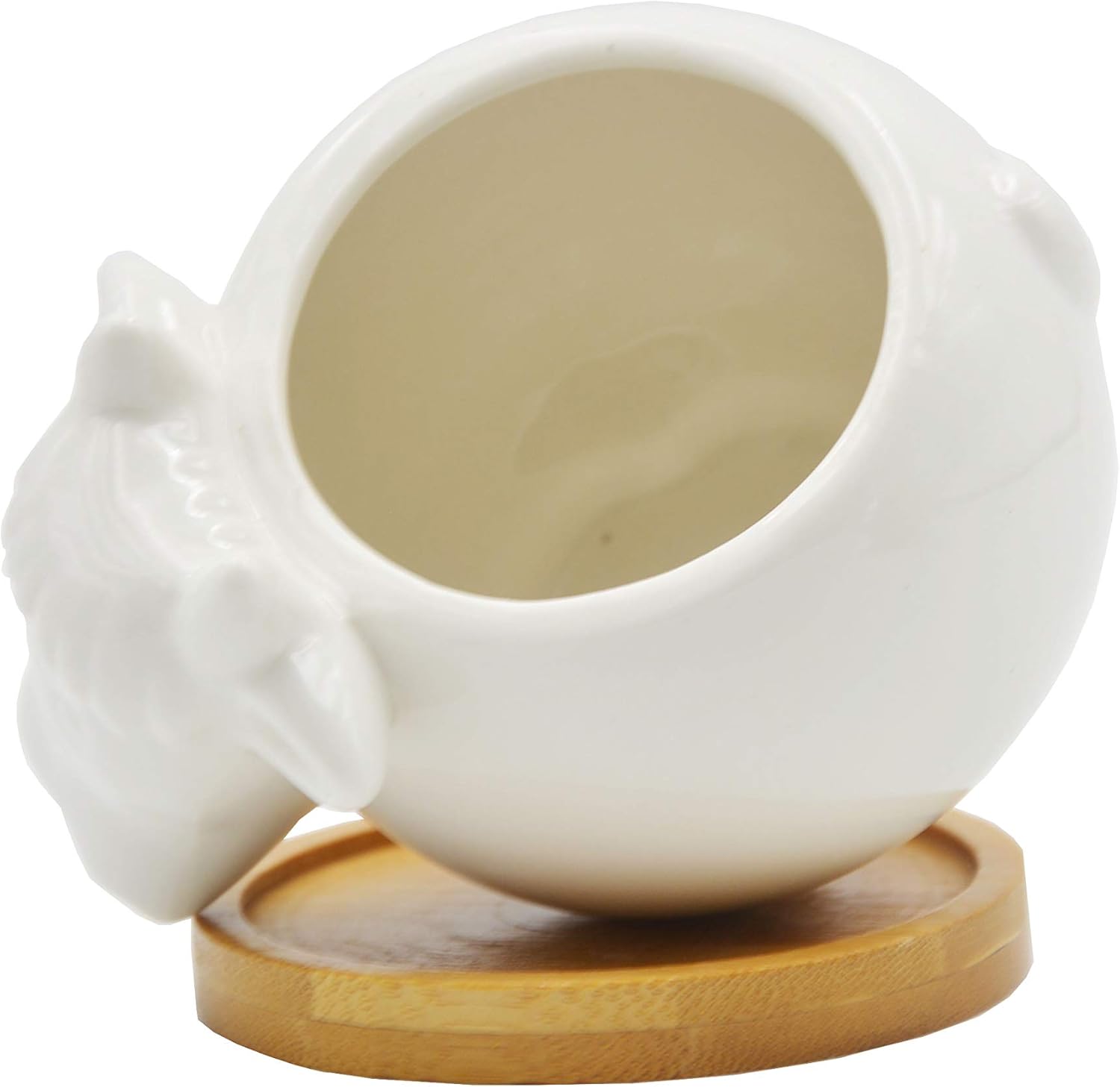 Cute Cartoon Ceramic Succulent Cactus Plant Pot with Drainage Hole - White Cow Design
