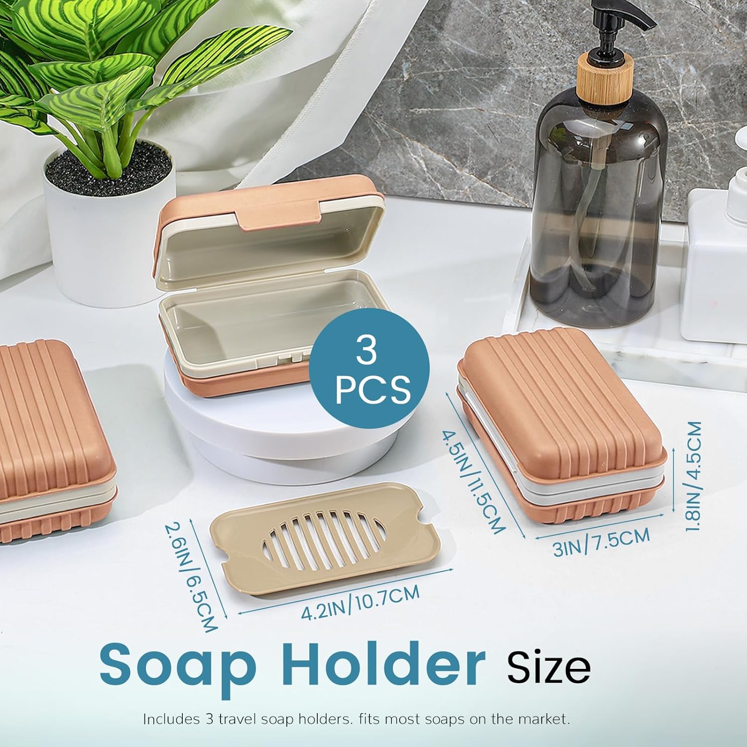 ASTIMESA 3 Pack Travel Soap Holder Box with Lid