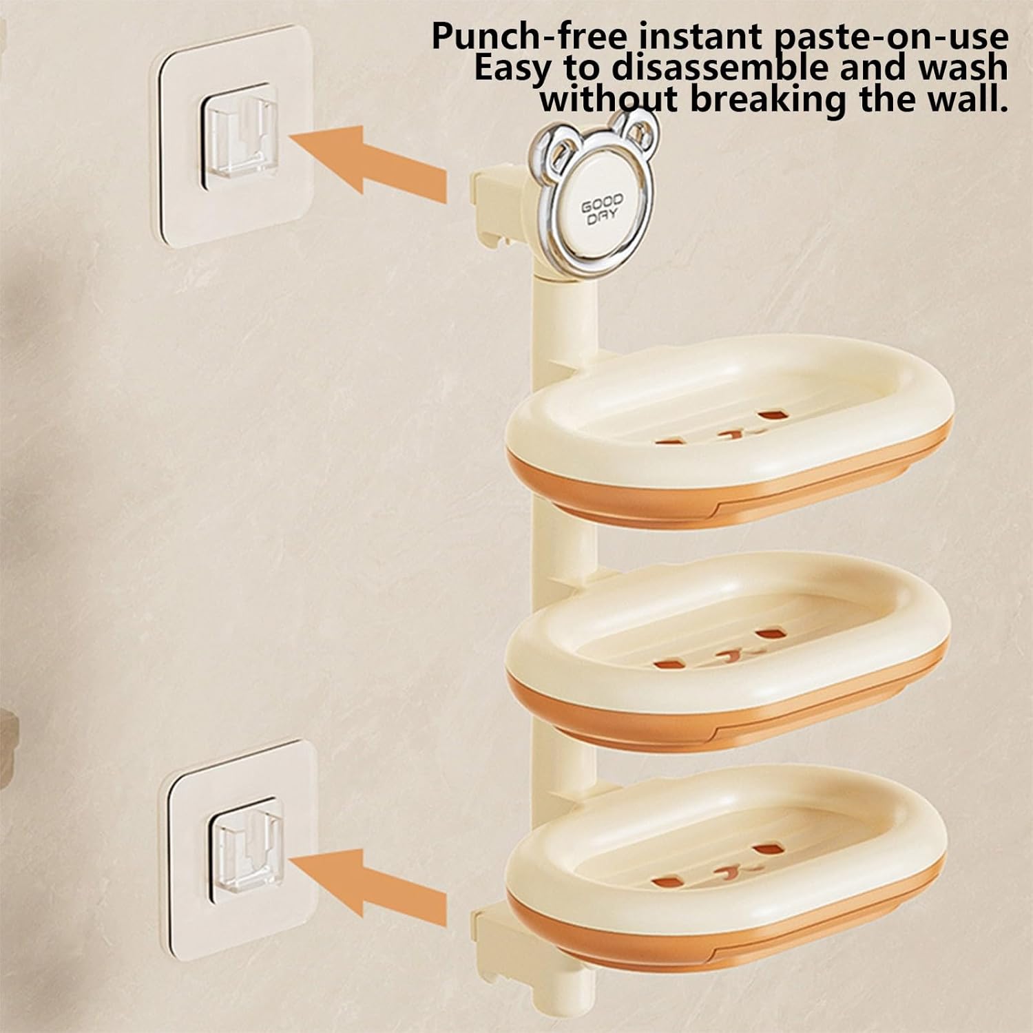 3 Tier Rotating Bar Soap Holder for Shower